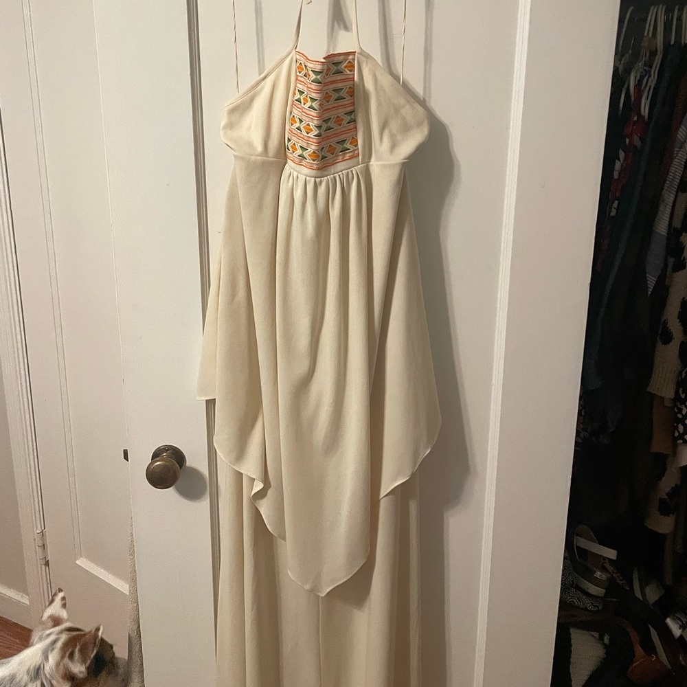 VINTAGE- 70’s Maxi Dress- Cream